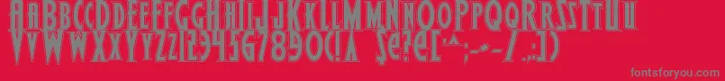 Wolf4bp-fontti – harmaat kirjasimet punaisella taustalla
