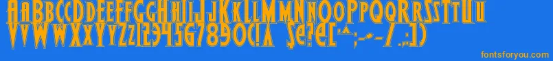 Wolf4bp Font – Orange Fonts on Blue Background