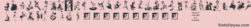 Lisätietoja ElvgrenPinUps-fontista ElvgrenPinUps-fontti – mustat fontit vaaleanpunaisella taustalla