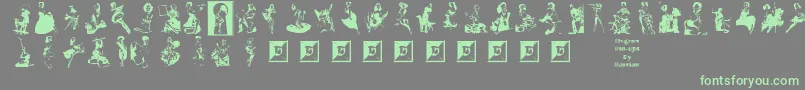 ElvgrenPinUps-fontti – vihreät fontit harmaalla taustalla