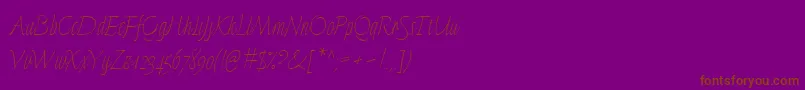 LinotypeFinerlinerMicro Font – Brown Fonts on Purple Background