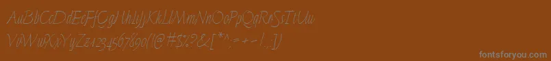 LinotypeFinerlinerMicro Font – Gray Fonts on Brown Background