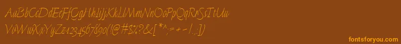 LinotypeFinerlinerMicro Font – Orange Fonts on Brown Background