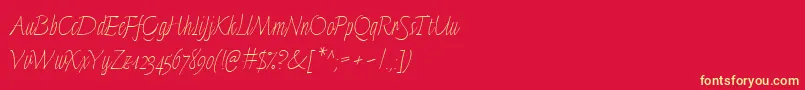 LinotypeFinerlinerMicro Font – Yellow Fonts on Red Background