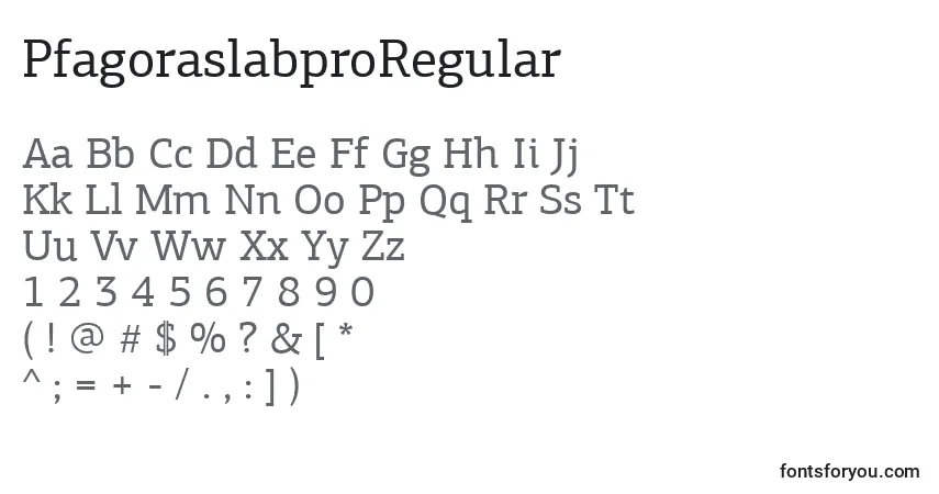 Schriftart PfagoraslabproRegular – Alphabet, Zahlen, spezielle Symbole