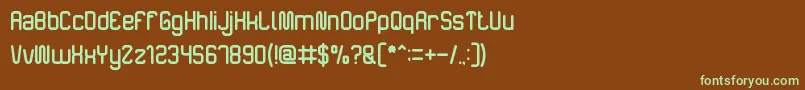 TheHappiness-fontti – vihreät fontit ruskealla taustalla