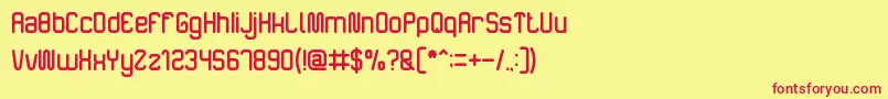 TheHappiness-fontti – punaiset fontit keltaisella taustalla