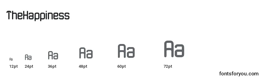 TheHappiness Font Sizes