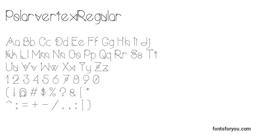 Schriftart PolarvertexRegular – Alphabet, Zahlen, spezielle Symbole