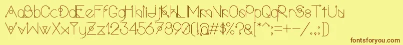 PolarvertexRegular Font – Brown Fonts on Yellow Background
