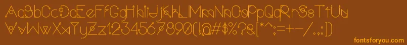 PolarvertexRegular-Schriftart – Orangefarbene Schriften auf braunem Hintergrund