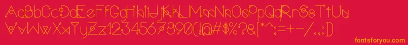 PolarvertexRegular-Schriftart – Orangefarbene Schriften auf rotem Hintergrund