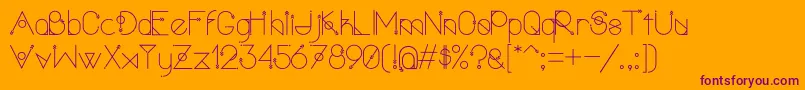PolarvertexRegular Font – Purple Fonts on Orange Background