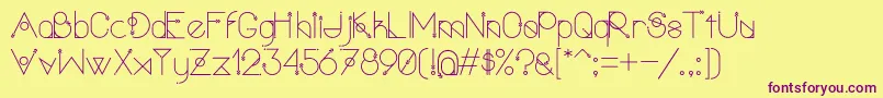 PolarvertexRegular Font – Purple Fonts on Yellow Background