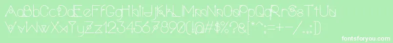 フォントPolarvertexRegular – 緑の背景に白い文字