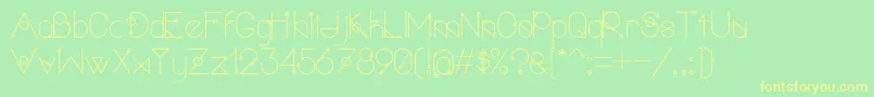 フォントPolarvertexRegular – 黄色の文字が緑の背景にあります