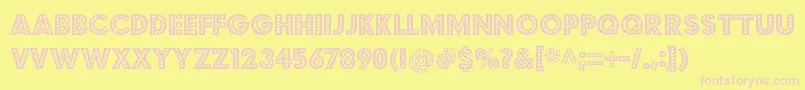 Czcionka BudmojigglerRegular – różowe czcionki na żółtym tle