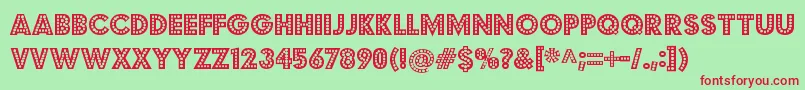BudmojigglerRegular Font – Red Fonts on Green Background