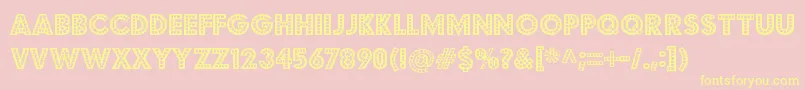 BudmojigglerRegular-Schriftart – Gelbe Schriften auf rosa Hintergrund