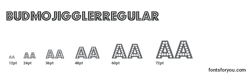 Размеры шрифта BudmojigglerRegular