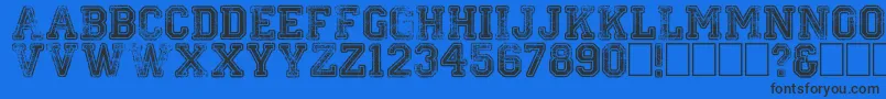 Fonte Colleged – fontes pretas em um fundo azul