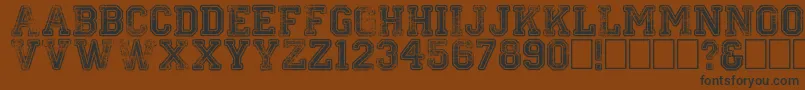 Colleged-Schriftart – Schwarze Schriften auf braunem Hintergrund