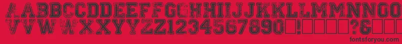 Colleged-Schriftart – Schwarze Schriften auf rotem Hintergrund