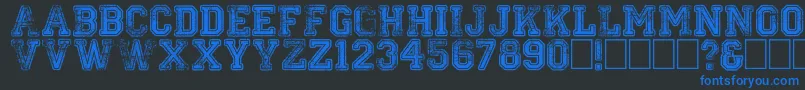 Colleged Font – Blue Fonts on Black Background