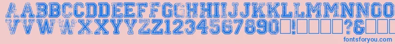 Colleged Font – Blue Fonts on Pink Background