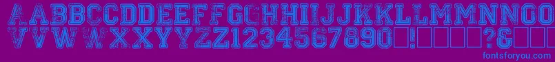 Colleged Font – Blue Fonts on Purple Background