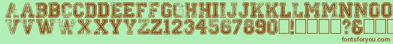 Colleged Font – Brown Fonts on Green Background