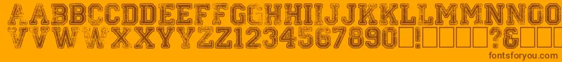 Colleged Font – Brown Fonts on Orange Background