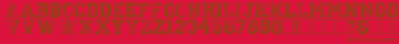 Colleged Font – Brown Fonts on Red Background