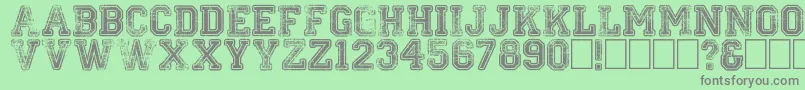 Weitere Informationen zur Colleged-Schriftart Colleged-Schriftart – Graue Schriften auf grünem Hintergrund