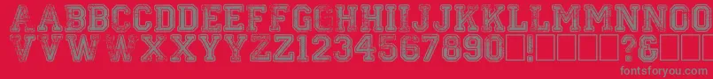 フォントColleged – 赤い背景に灰色の文字
