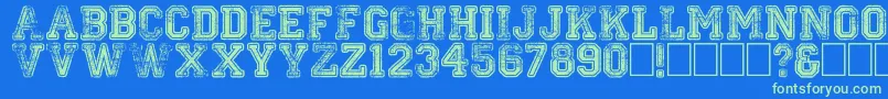 Colleged Font – Green Fonts on Blue Background