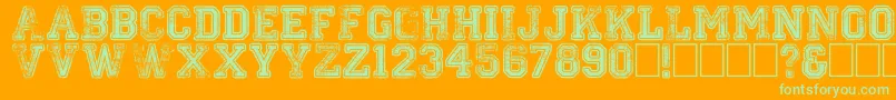 Colleged Font – Green Fonts on Orange Background