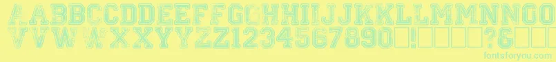 Colleged Font – Green Fonts on Yellow Background