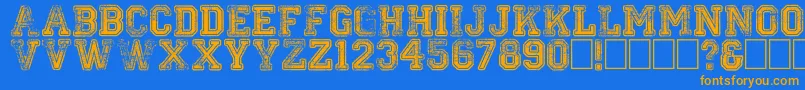 Colleged Font – Orange Fonts on Blue Background