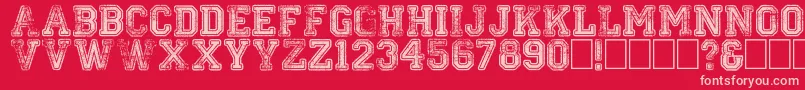 Colleged Font – Pink Fonts on Red Background