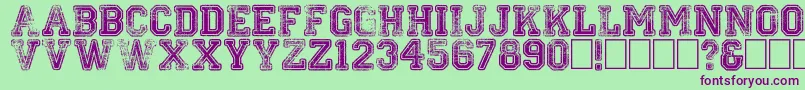 Colleged Font – Purple Fonts on Green Background
