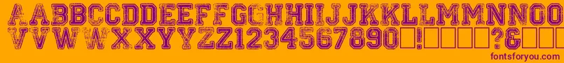 Colleged Font – Purple Fonts on Orange Background