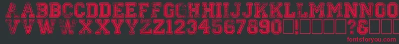 Colleged Font – Red Fonts on Black Background