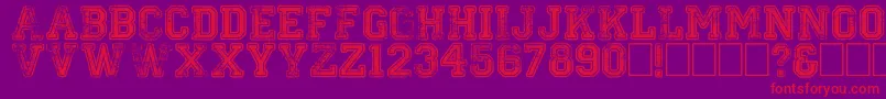 Colleged Font – Red Fonts on Purple Background