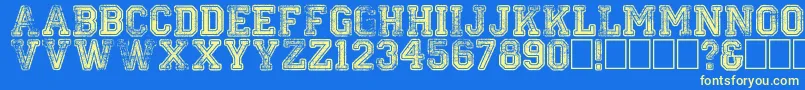 フォントColleged – 黄色の文字、青い背景