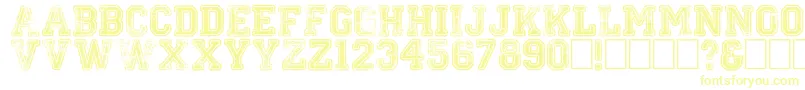 Colleged Font – Yellow Fonts on White Background