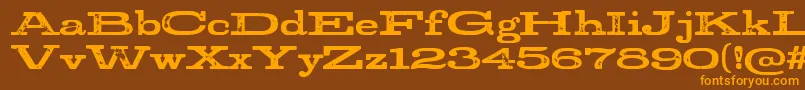 StudRegular-Schriftart – Orangefarbene Schriften auf braunem Hintergrund