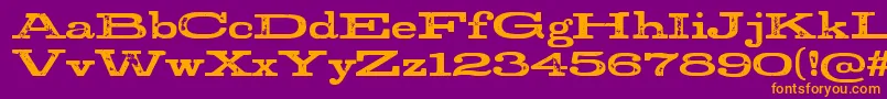 Fonte StudRegular – fontes laranjas em um fundo violeta