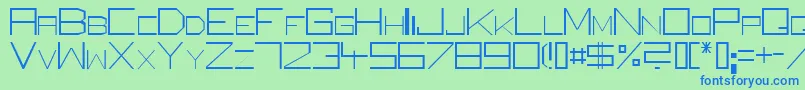 SquareUniqueThin Font – Blue Fonts on Green Background
