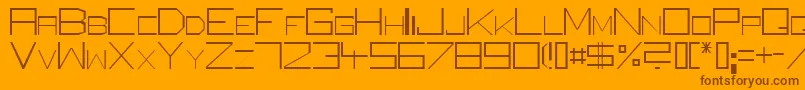 SquareUniqueThin-Schriftart – Braune Schriften auf orangefarbenem Hintergrund